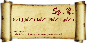 Szijjártó Mátyás névjegykártya